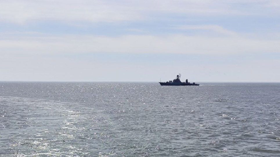 Боевой корабль в Балтийском море