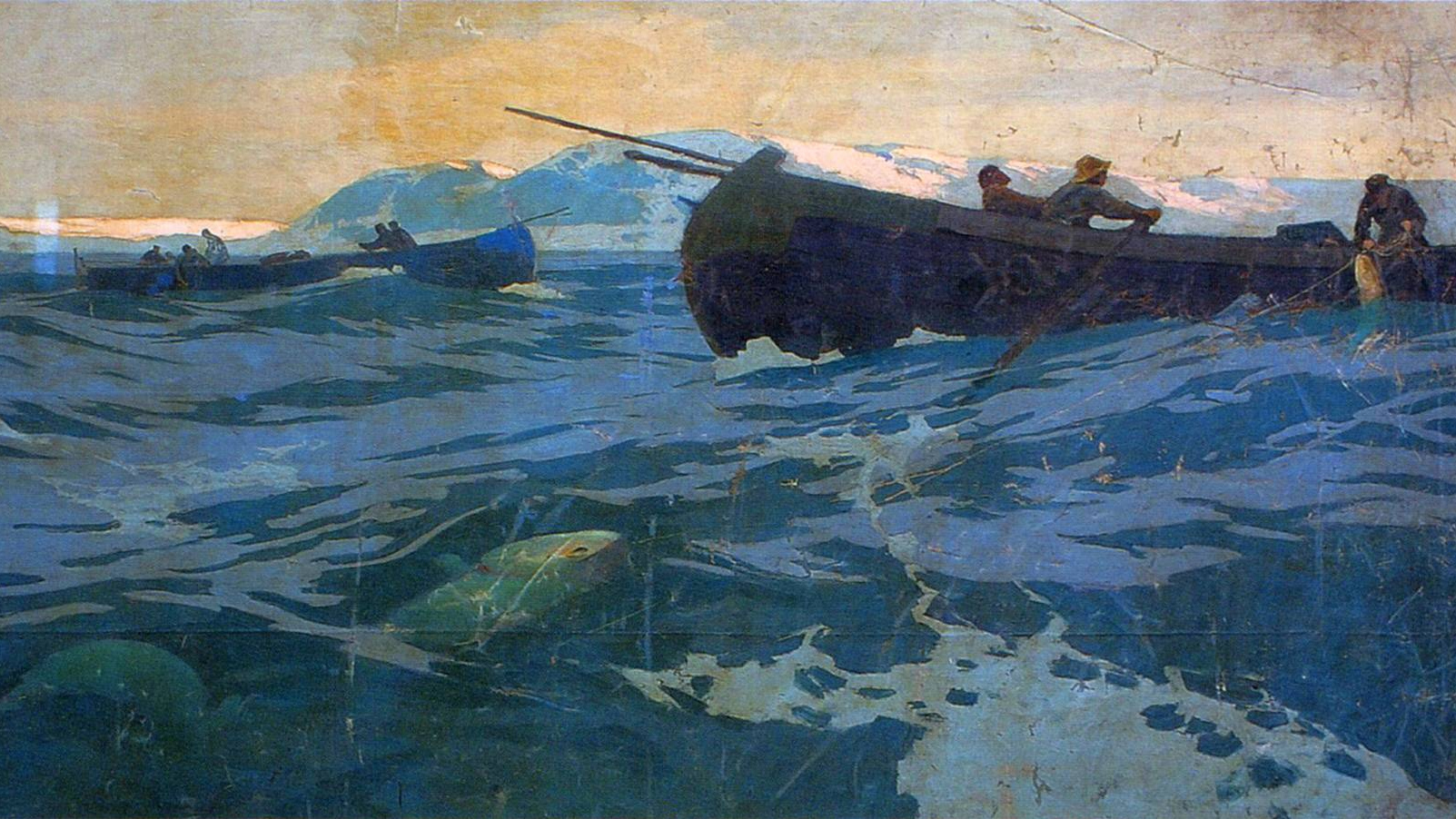 Коровин Константин. Ловля рыбы на Мурманском море. 1896