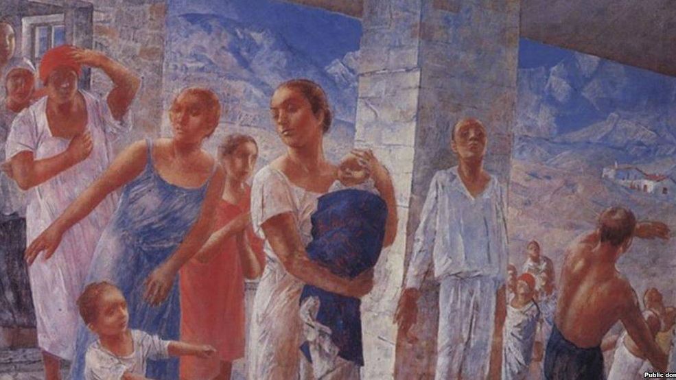 К. С. Петров-Водкин. Землетрясение в Крыму. Фрагмент. 1928