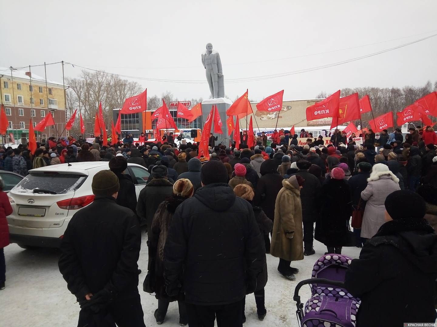 Митинг против переноса памятника Ленину. Ревда. 10 февраля 2019 года