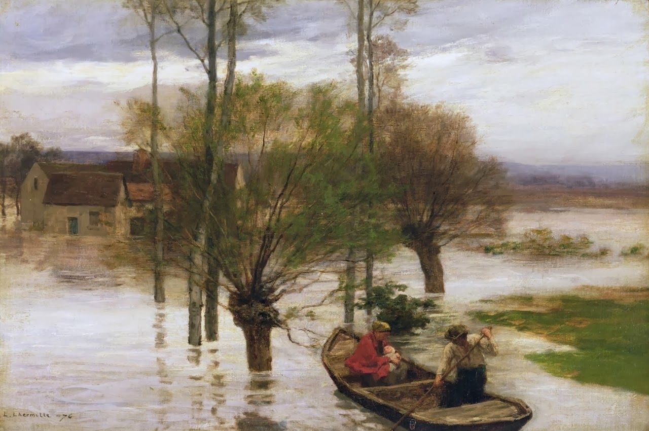 Леон Огюстен Лермитт. Наводнение (фрагмент). 1876 год