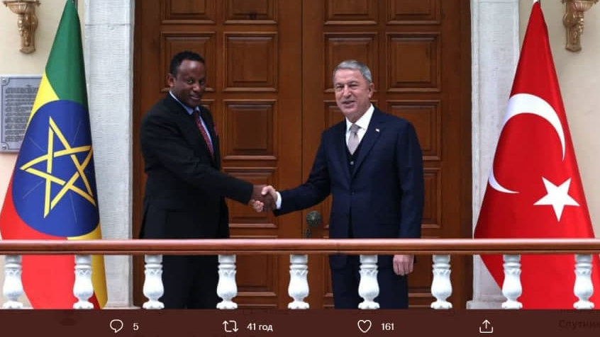 Министры обороны Эфиопии и Турции Абрахам Белай и Хулуси Акар