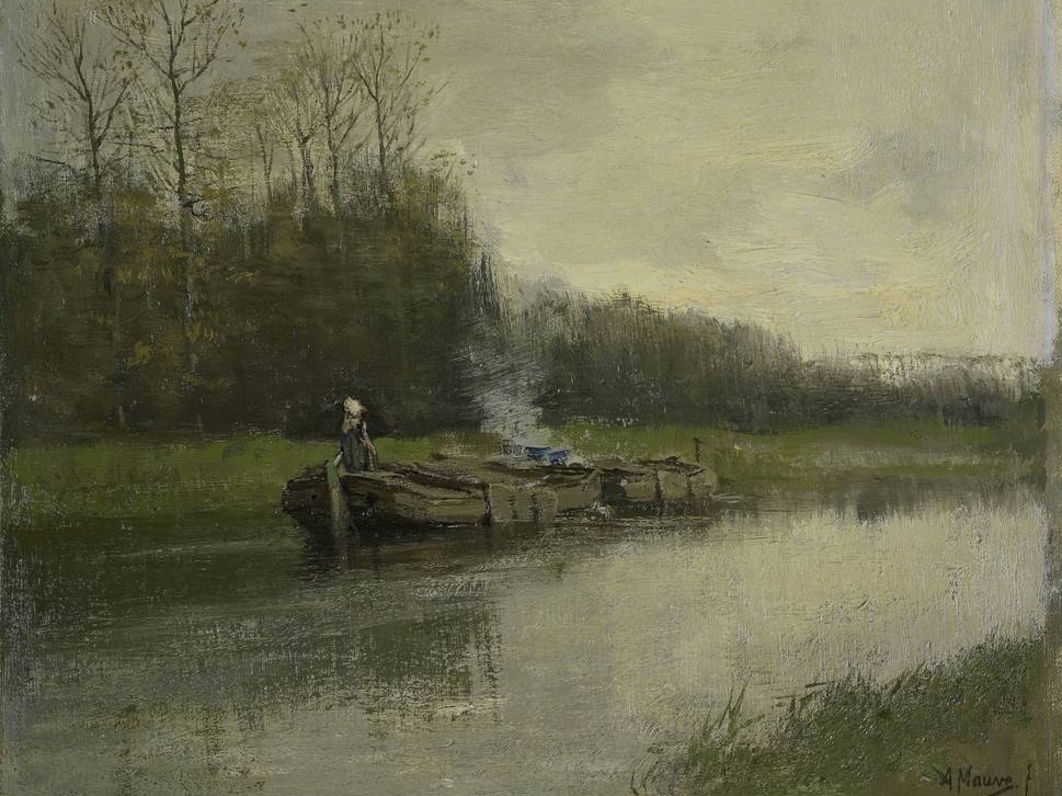 Антон Мауве. Судоходный канал (фрамент). 1860-1888