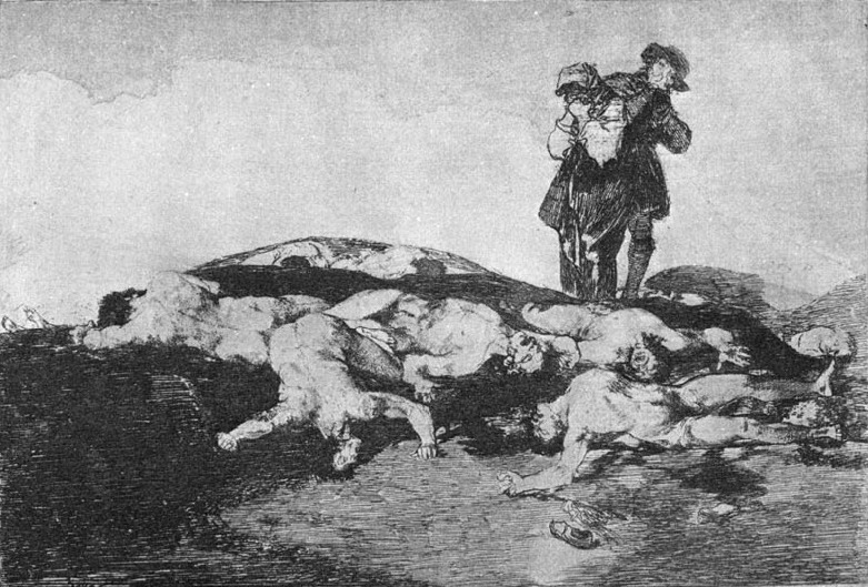 Франсиско Гойя. Хоронить и молчать (из серии «Бедствия войны»). 1810–1820