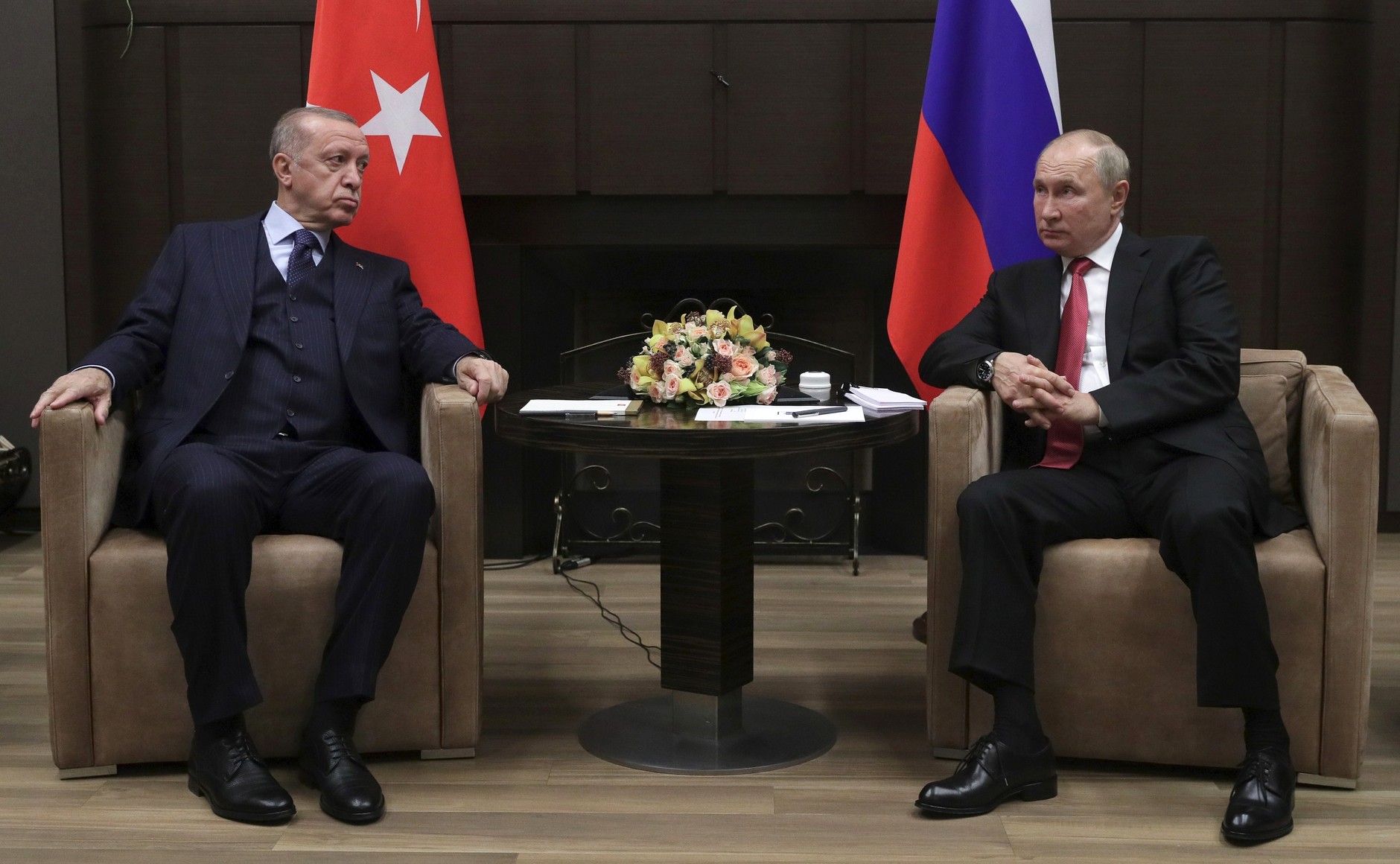 Встреча президентов Турции и России в Сочи