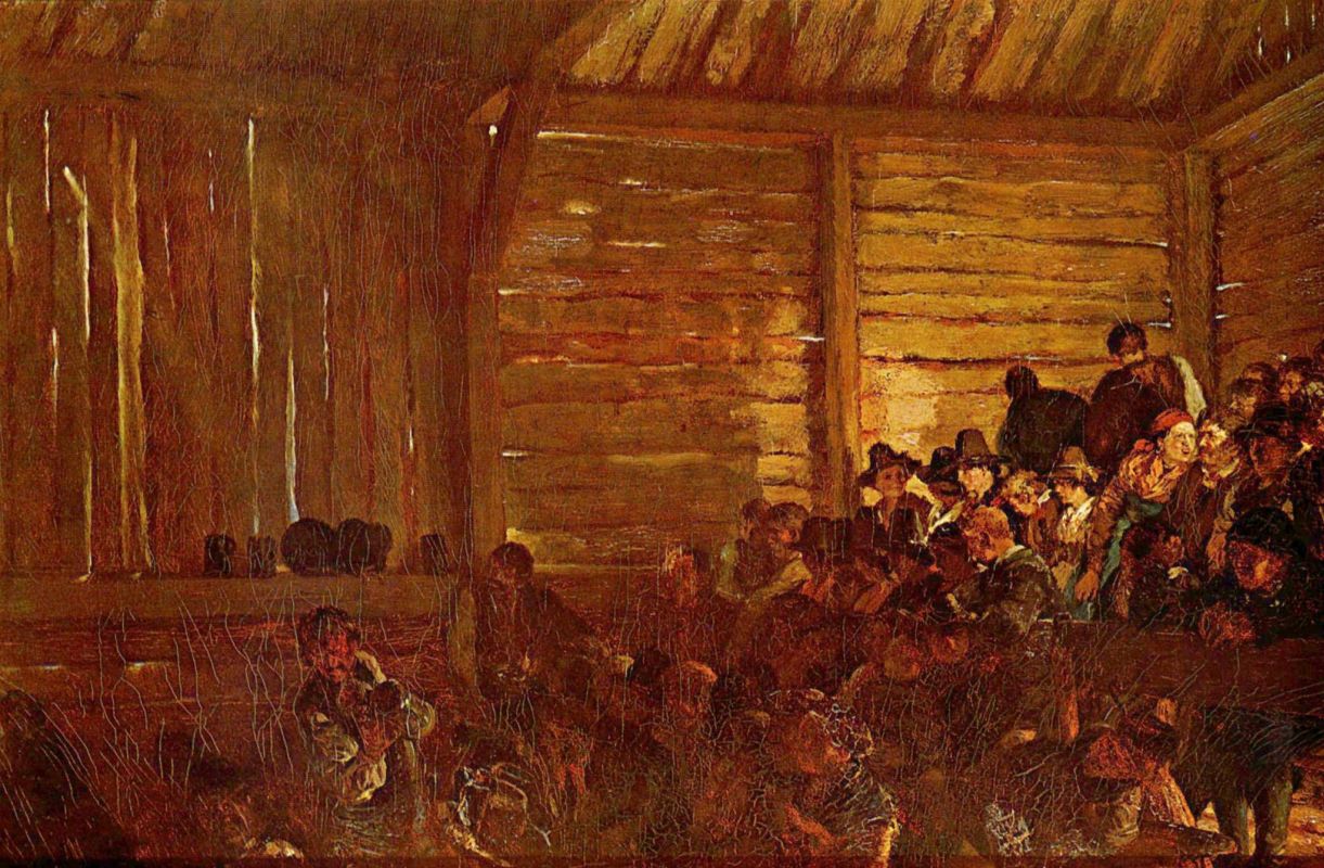 Адольф фон Менцель. Крестьянский театр в Тироле.