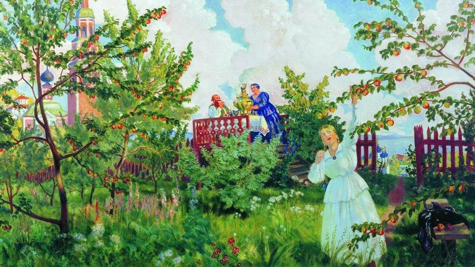 Борис Кустодиев. Яблоневый сад. 1918