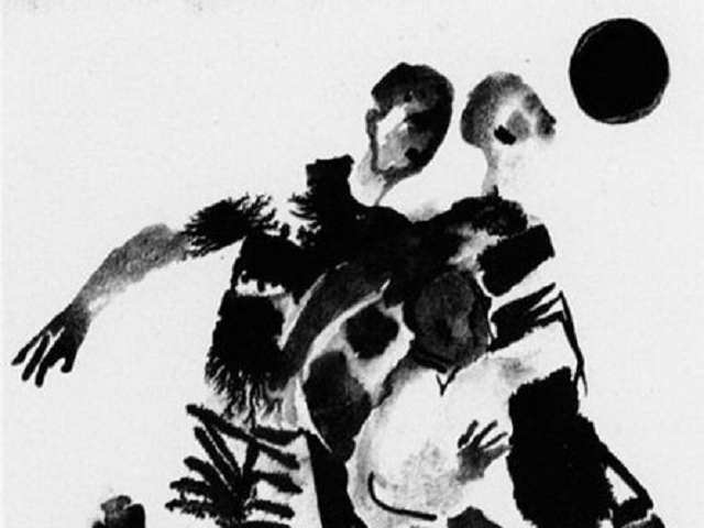 Александр Дейнека. Футбол. Рисунок для журнала «Красная нива» (фрагмент). 1927