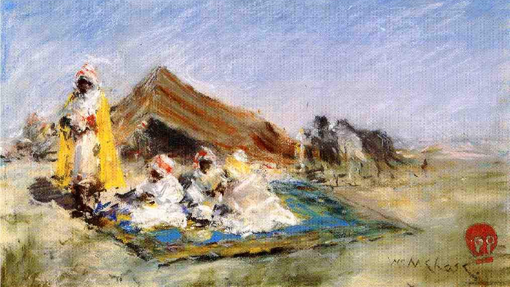Уильям Меррит Чейз. Восточный эскиз. Арабский лагерь. 1883