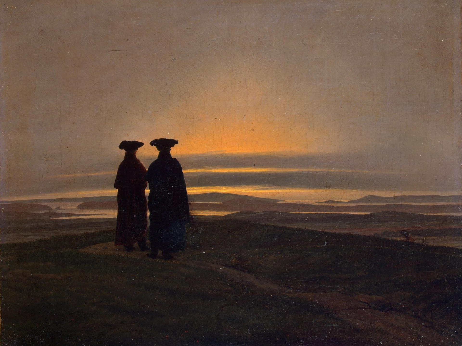 Каспар Давид Фридрих. Закат солнца (Братья). 1830-1837