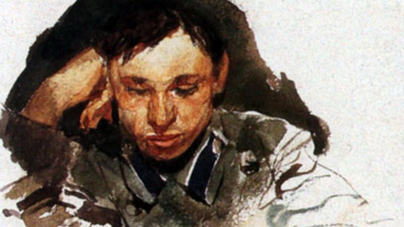 Врубель Михаил. Студент (фрагмент картины). 1882