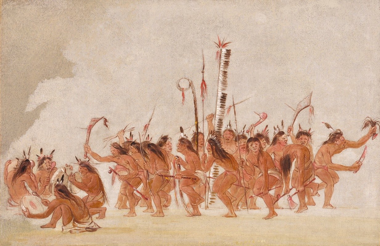 Джордж Кэтлин. Танец храбрецов народа оджибве. 1835-1837