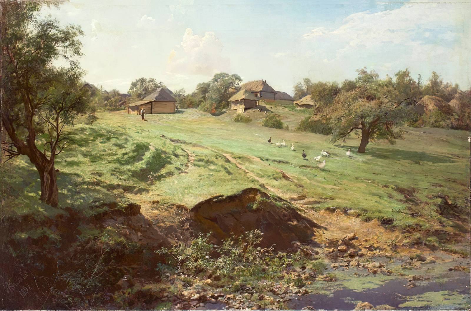 Александр Киселёв. Пейзаж. Хутор. 1899