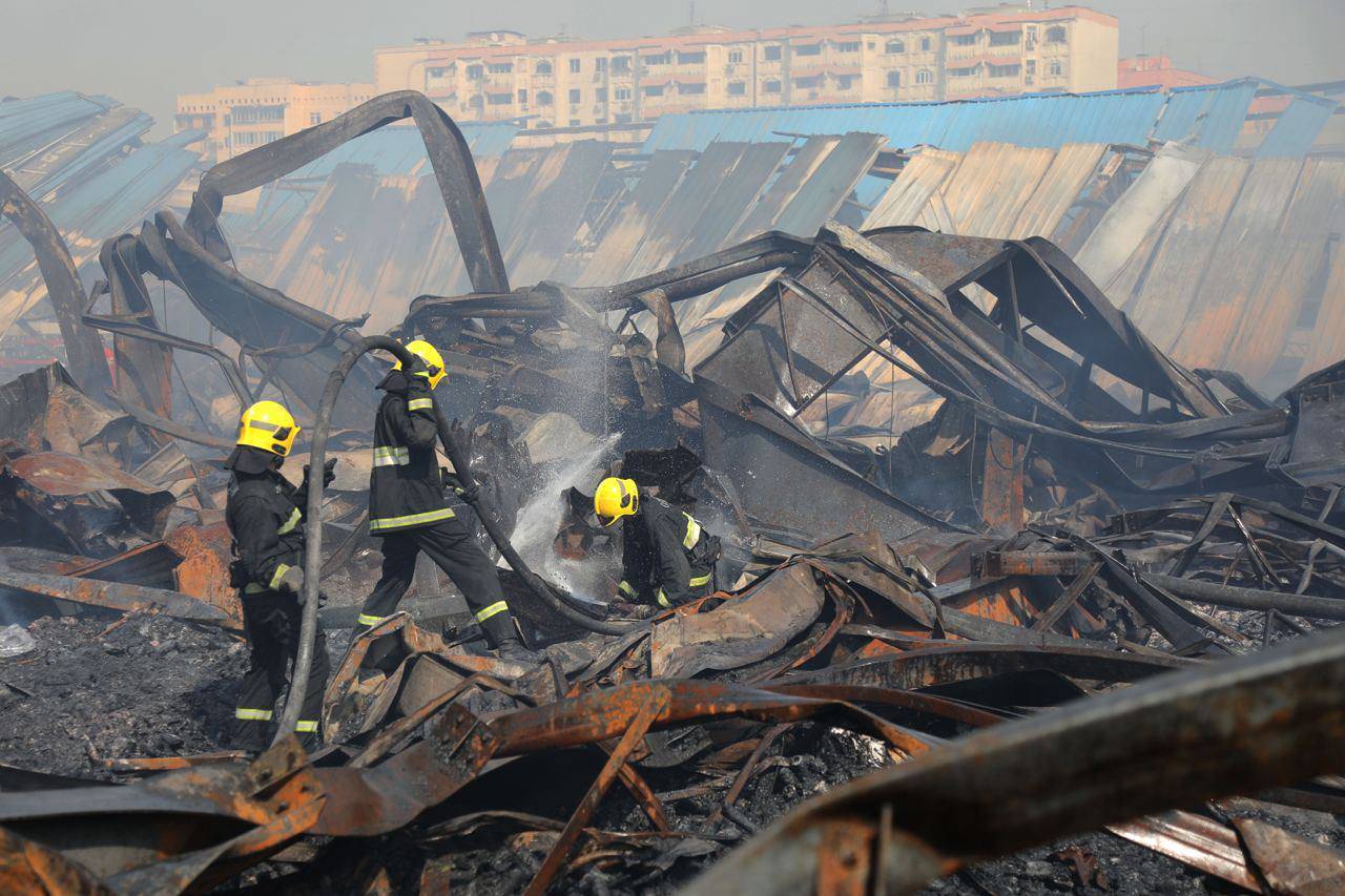 Ликвидация пожара после взрыва в Ташкенте
