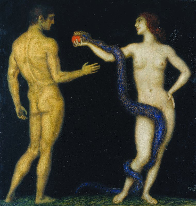 Адам и Ева (ок. 1920 г.). Франц фон Штук