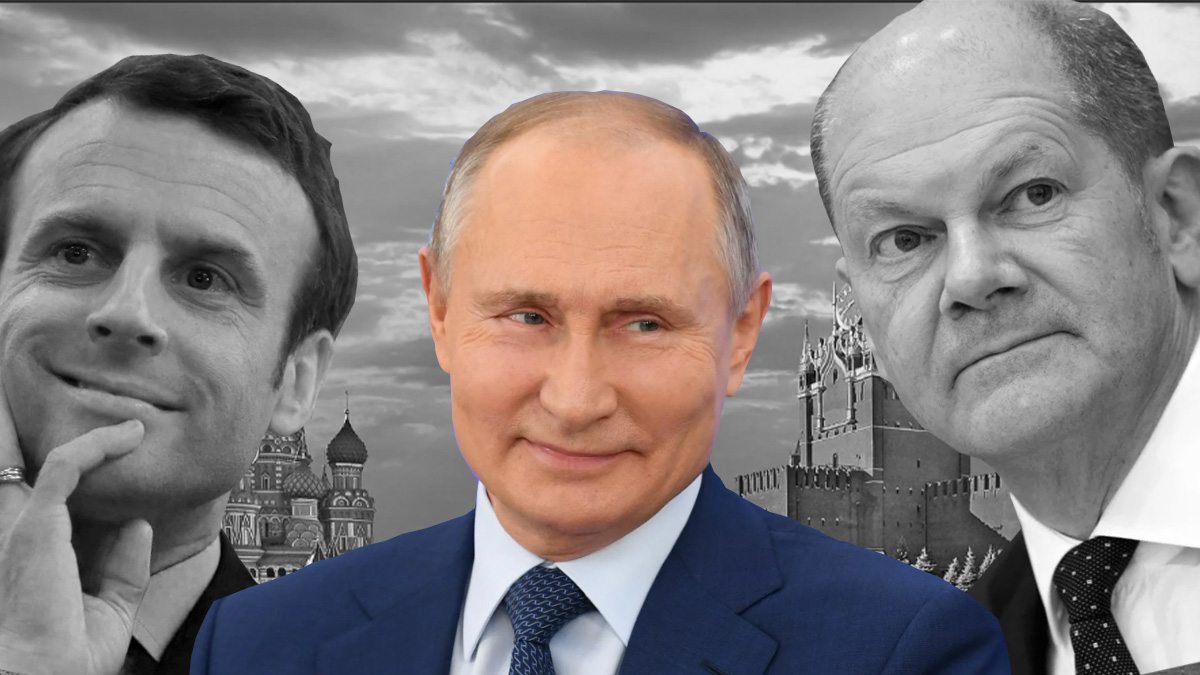 Макрон, Путин и Шольц