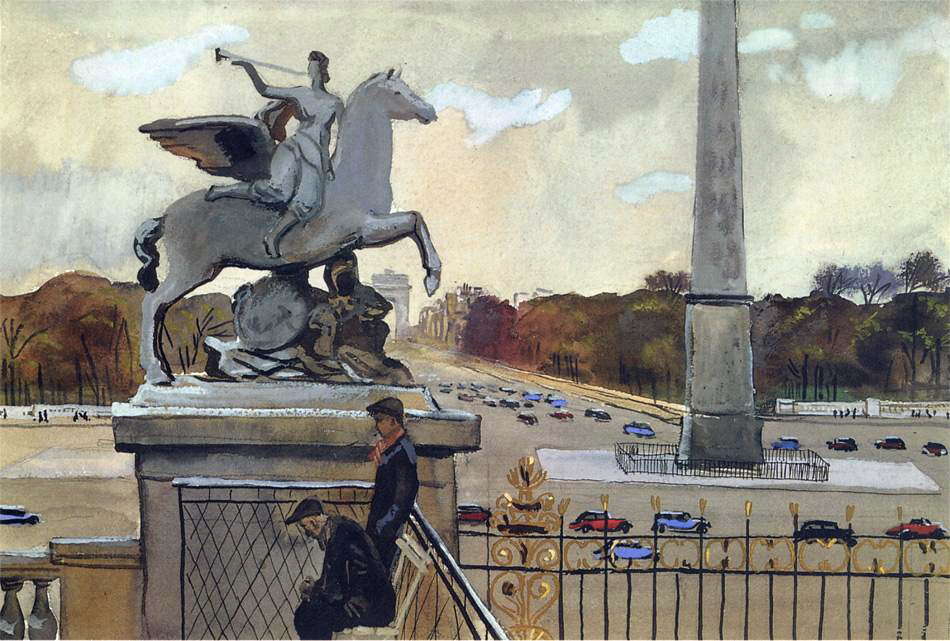 Александр Дейнека. Париж. Площадь Согласия. 1935