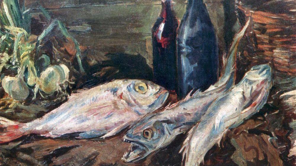 Коровин Константин. Натюрморт с рыбами. (фрагмент) 1930