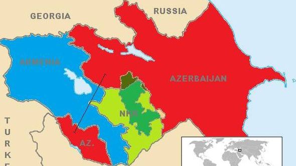 Карта Армении, НКР и Азербайджана