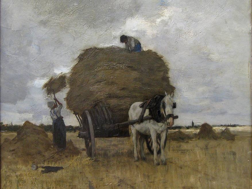 Антон Мауве. Воз сена (фрагмент). 1878-1888