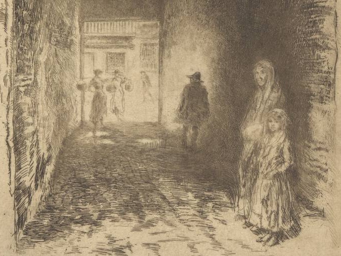 Джеймс Уистлер. Нищие (фрагмент). Около 1880