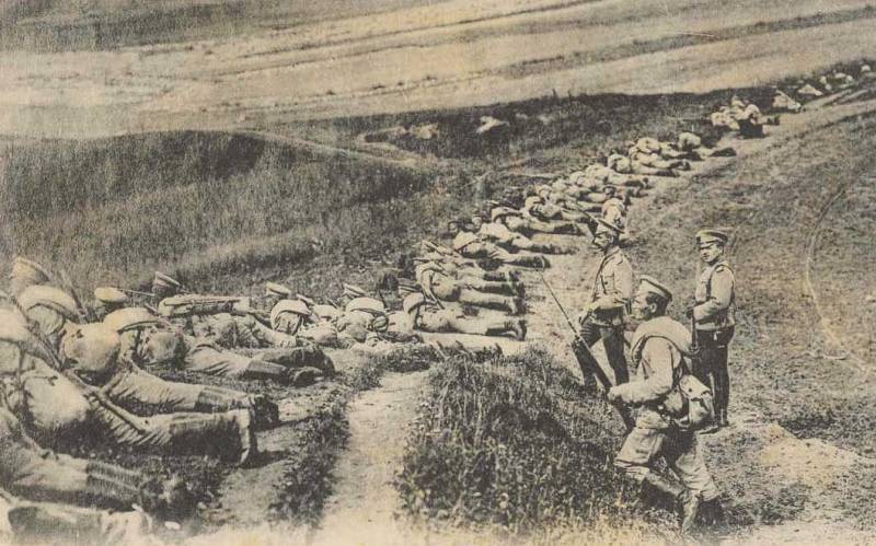 Цепь русской пехоты в Восточной Пруссии