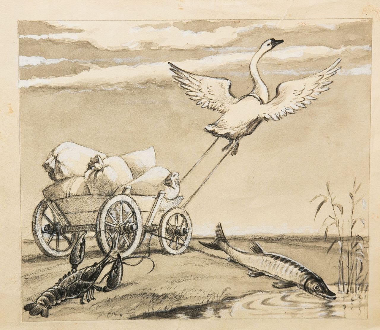 Самуил Уманский. Лебедь, рак и щука. 1955