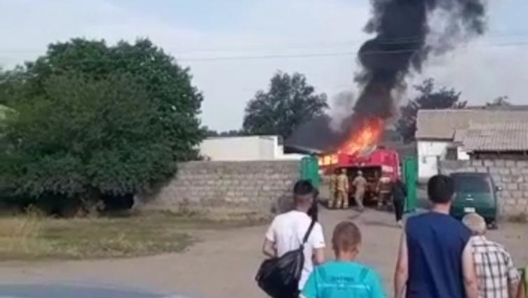 Пожар в приграничном селе в Казахстане