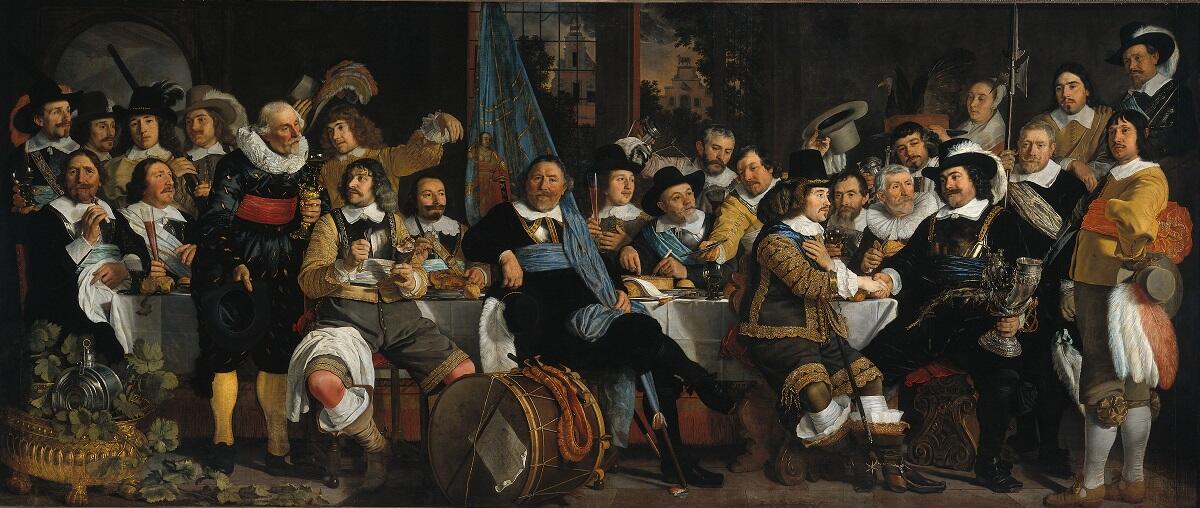 Бартоломеус ван дер Гельст. Празднование Мюнстерского мира 18 июня 1648 года в штаб-квартире гражданской гвардии (гвардии св. Георгия). 1648