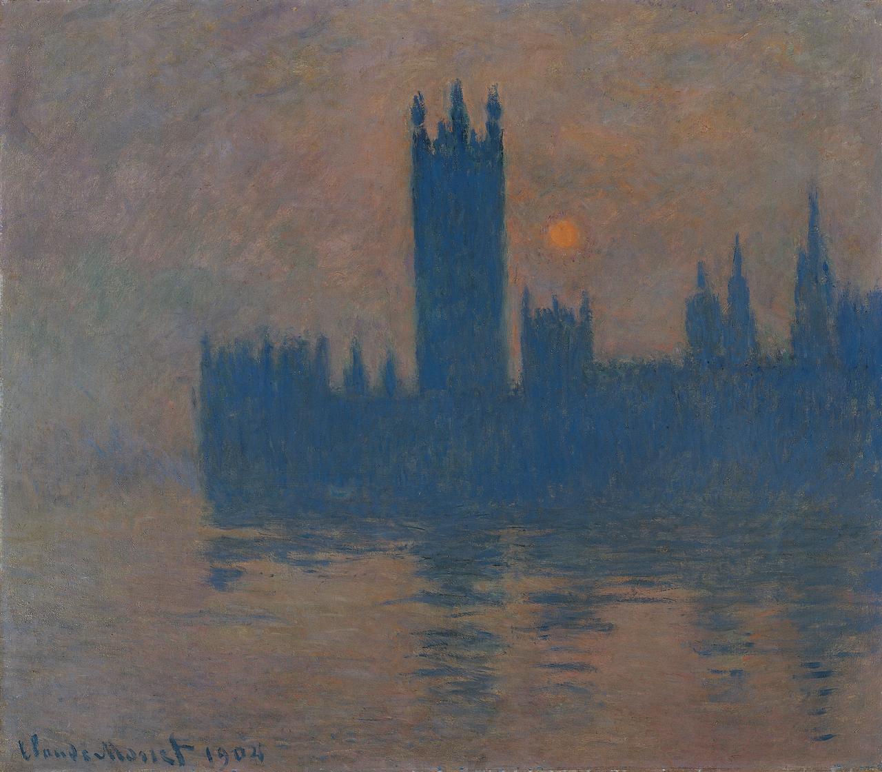 Клод Моне. Парламент, закат. 1904
