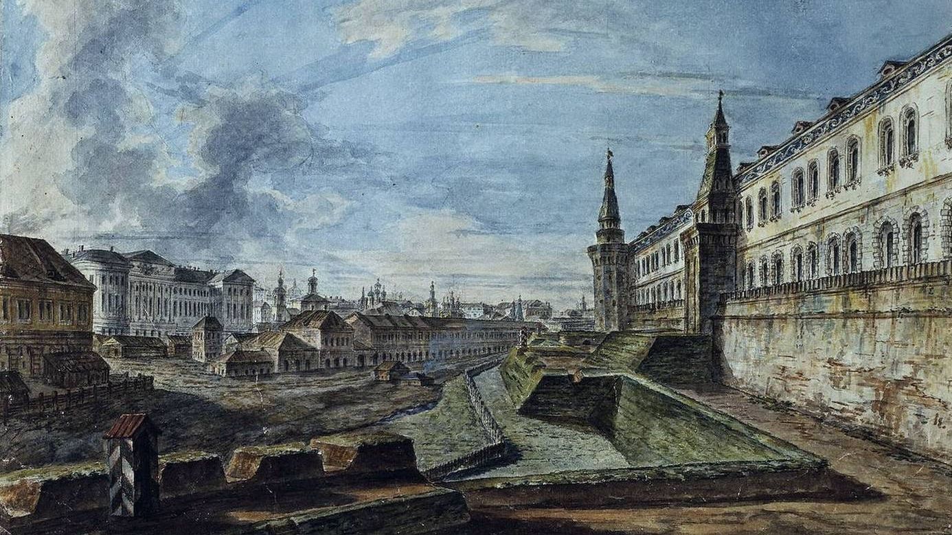 Вид Москвы от Троицких ворот Кремля. (фрагмент) Фёдор Яковлевич Алексеев. 1810-е.