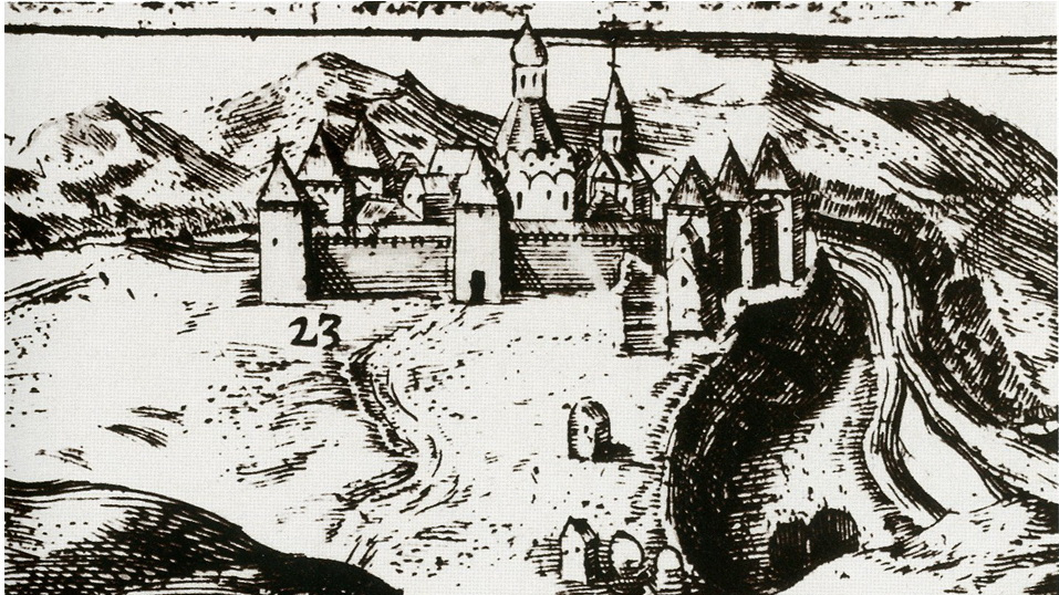 Новодевичий монастырь. Фрагмент гравюры. 1611