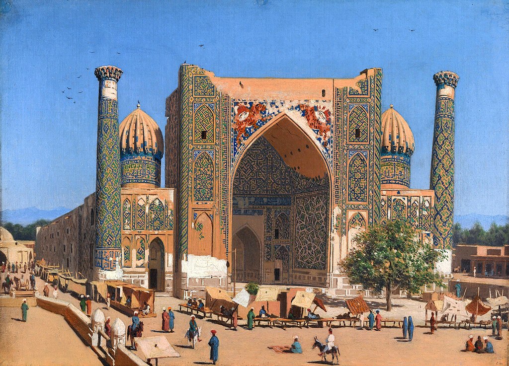 Василий Васильевич Верещагин. Медресе Шир-Дор на площади Регистан в Самарканде. 1870