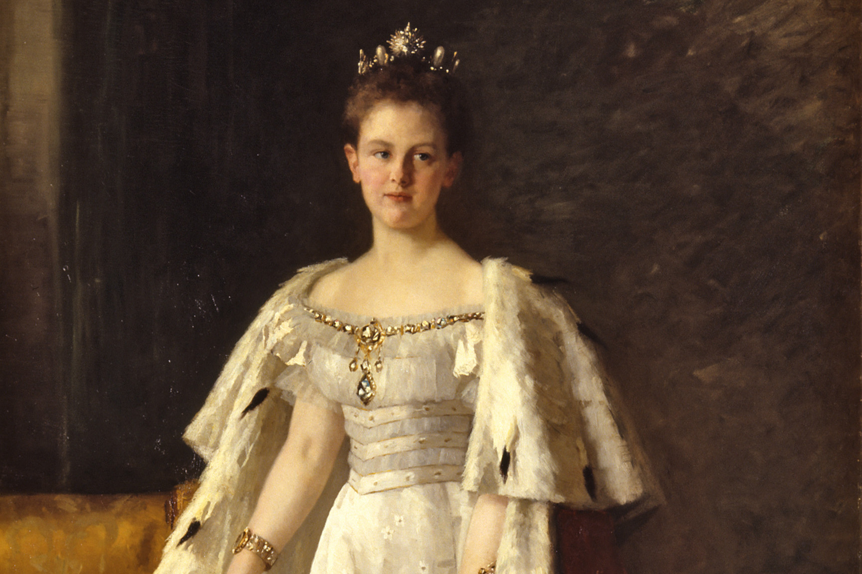 Тереза ​​Шварце. Портрет королевы Нидерландов Вильгельмины (фргамент). 1898