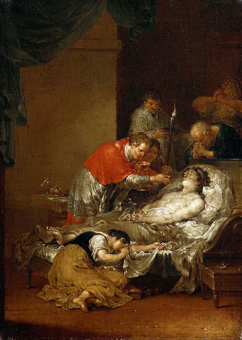 Януариус Цик. Святой Борромео, причащающий больного чумой. 1787