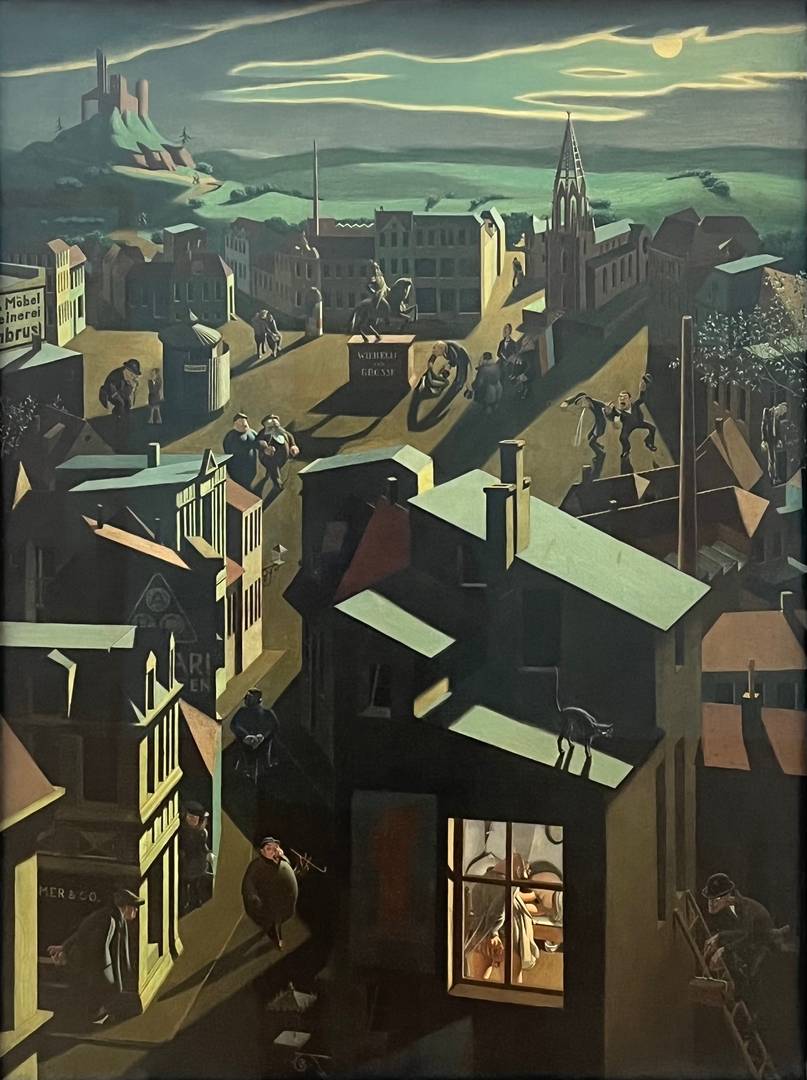 Георг Шольц. Маленький немецкий городок ночью. 1923