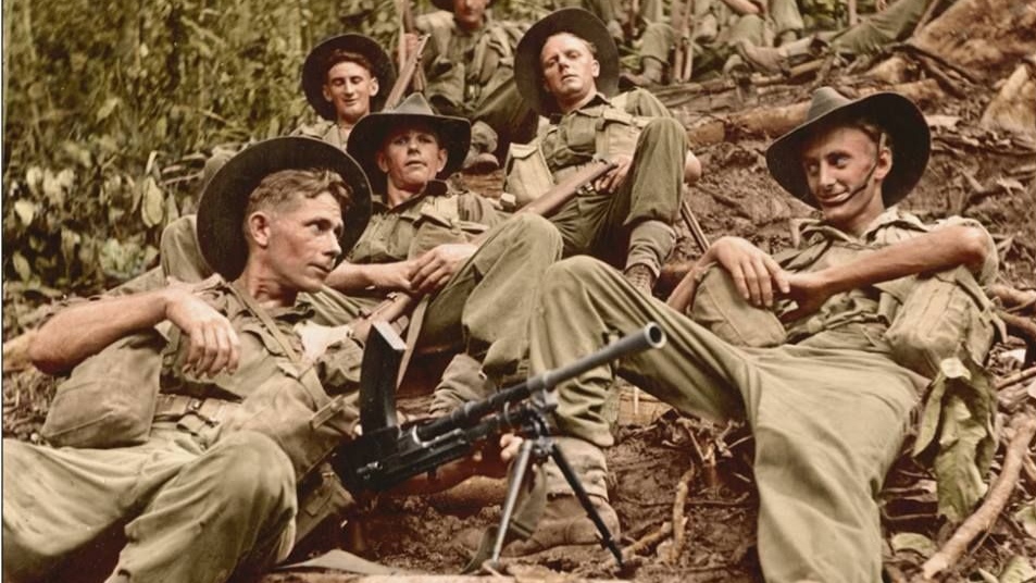 Австралийские солдаты из 6-й дивизии в Новой Гвинее. Октябрь 1942 года