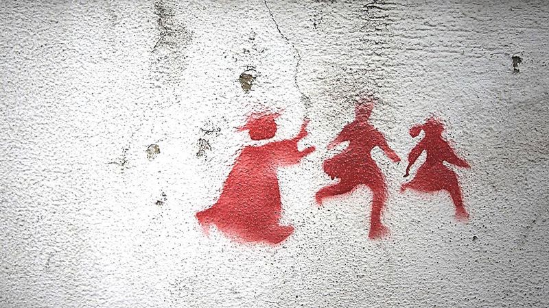 Кардинал и дети — граффити, Лиссабон