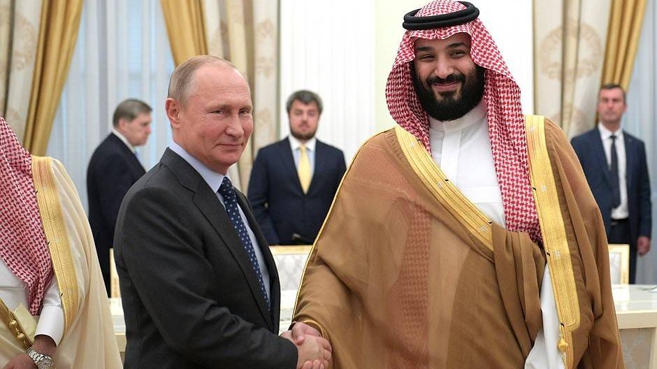 Владимир Путин с Наследным принцем, Министром обороны Саудовской Аравии Мухаммедом Бен Сальманом Аль Саудом