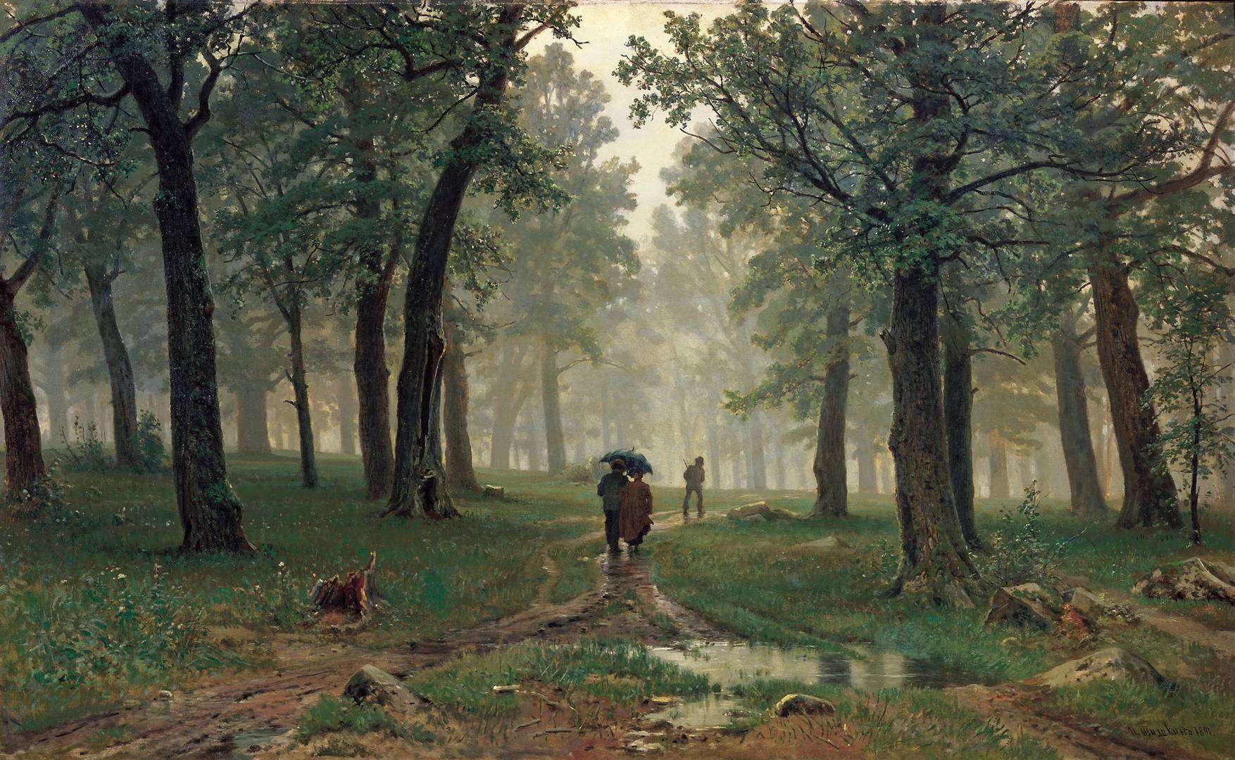Иван Шишкин. Дождь в дубовом лесу. 1891