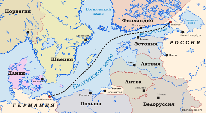 Карта «Северный поток»