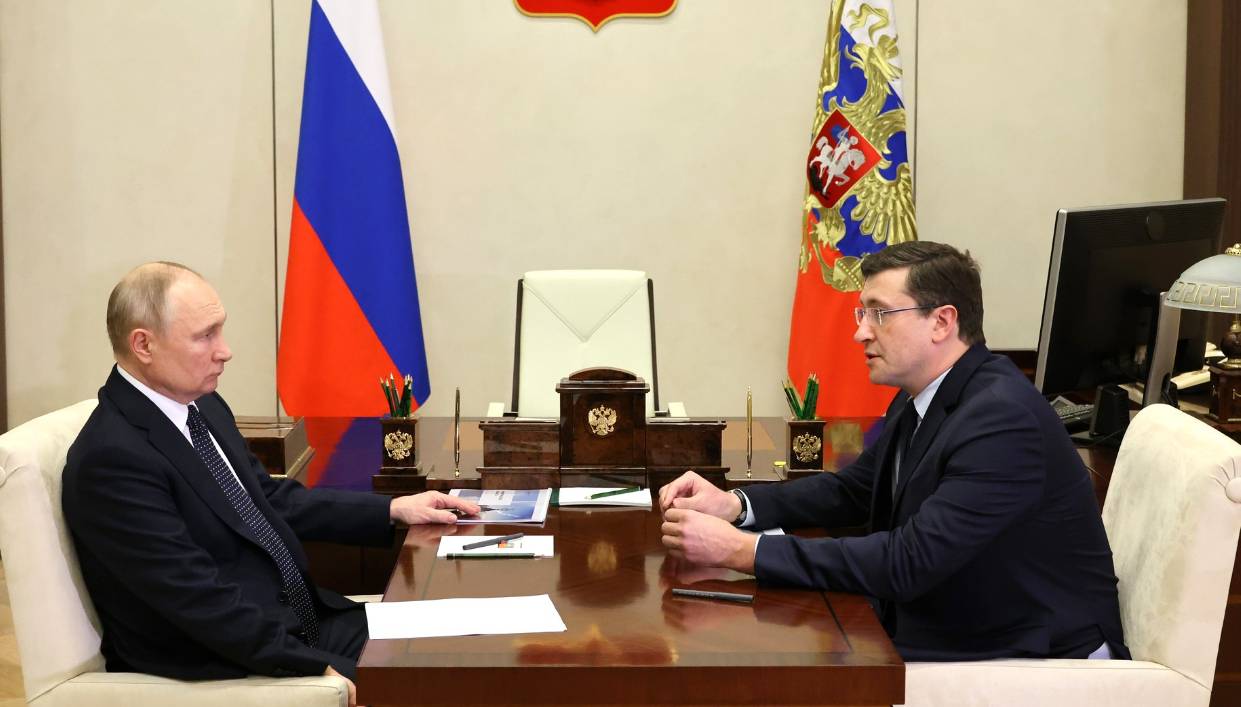Президент В.В Путин на встрече с Глебом Никитиным