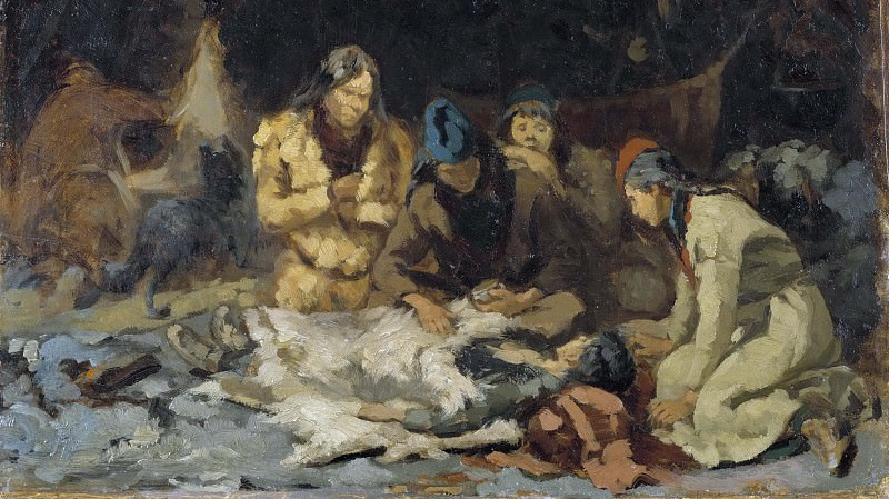 Анна Нордландер. Лечение больного (этюд). 1870-е