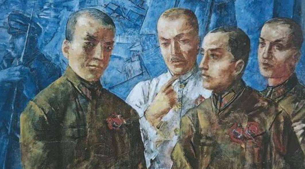 Кузьма Петров-Водкин. Командиры РККА (фрагмент). 1932