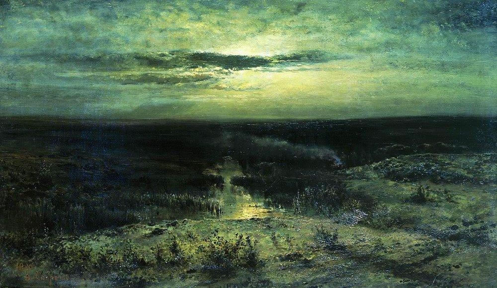 Алексей Саврасов. Лунная ночь. Болото. 1870