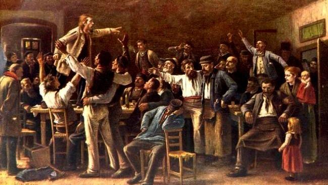 Михай Мункачи. Забастовка (фрагмент). 1895