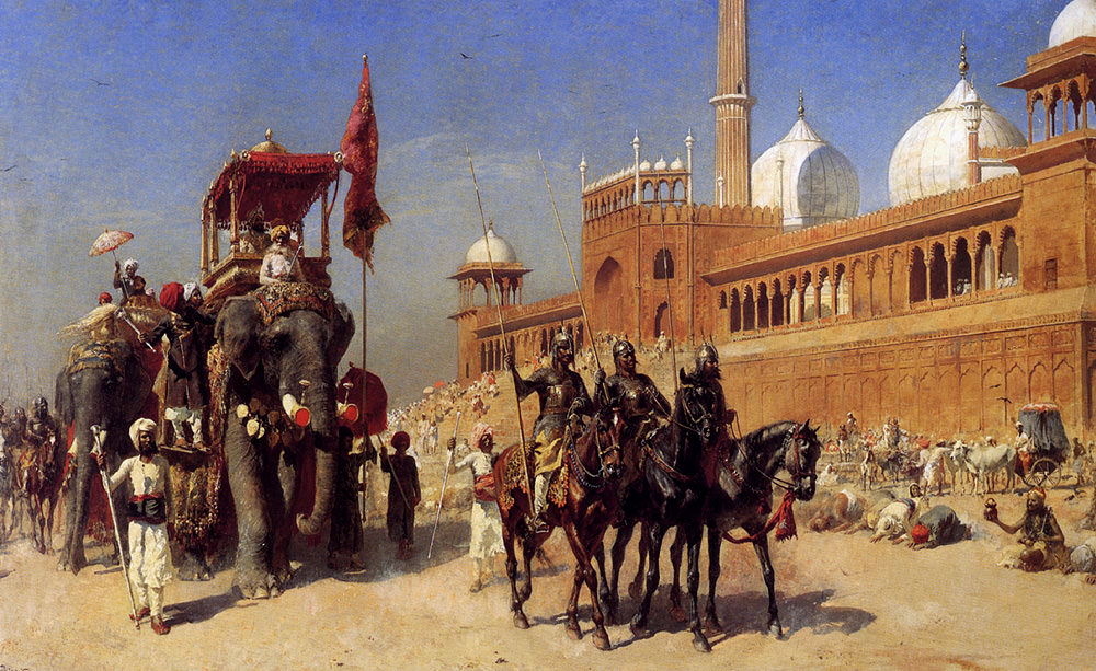Великий Могол и его двор возвращаются из Великой мечети в Дели, Индия, Уикс Эдвин
