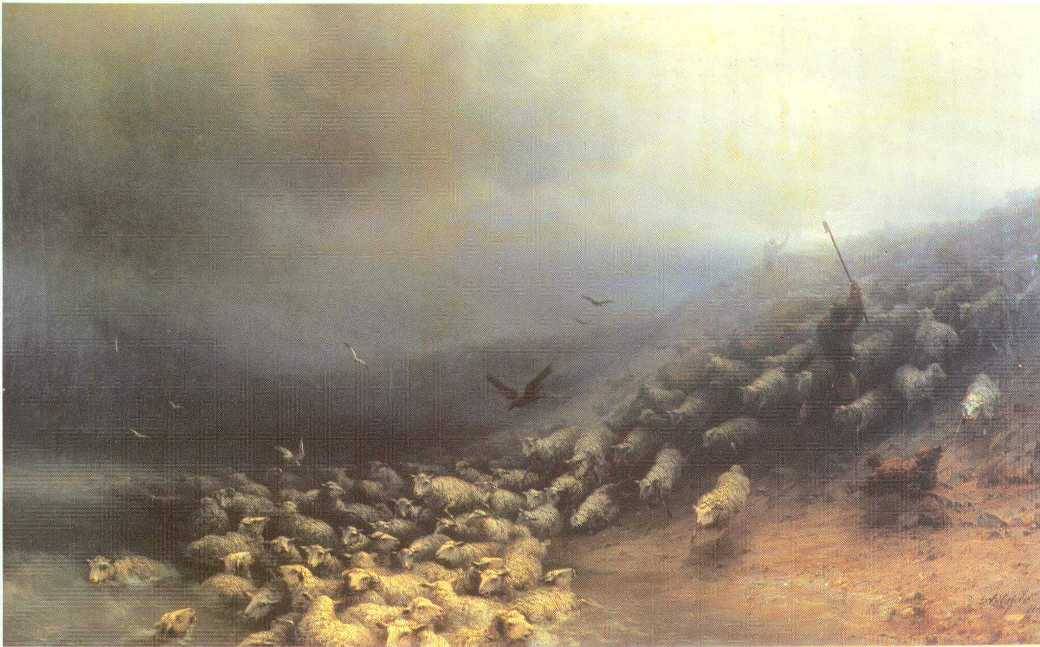 И.К. Айвазовский. Стадо овец в бурю. 1861