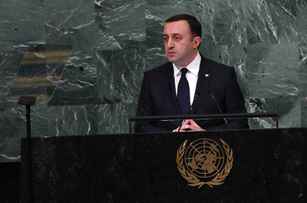Премьер-министр Грузии Ираклий Гарибашвили на сессии Генассамблеи ООН