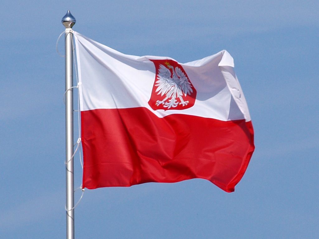 Польский флаг с гербом
